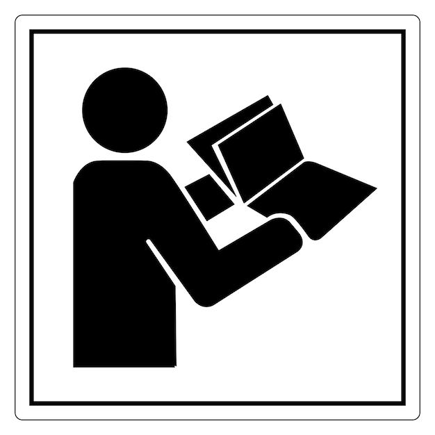 Icono de persona leyendo o sosteniendo un libro abierto