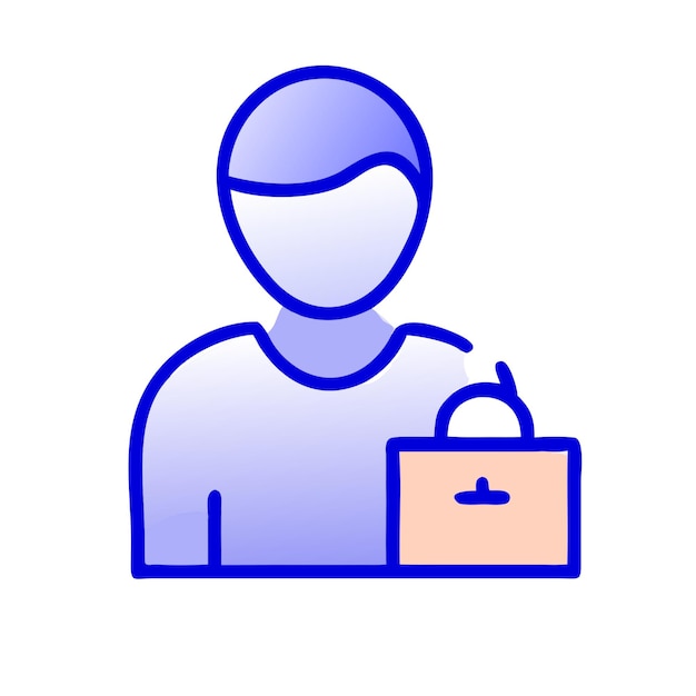 Ícono de persona plana Ilustración de capa vectorial PNG transparente