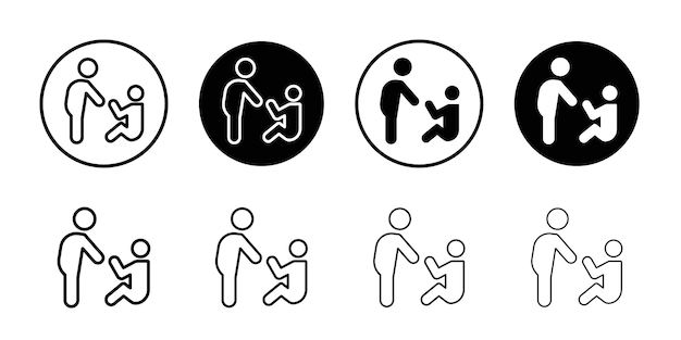 Icono de persona que ayuda a alguien Esbozo de la serie de paquetes de juegos delgados