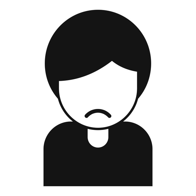 Icono de persona triste vector simple Negocio negativo Redes sociales