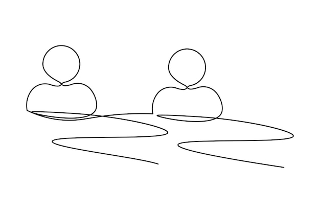 Icono de persona de usuario continuo dibujo de una línea ilustración vectorial de contorno aislado