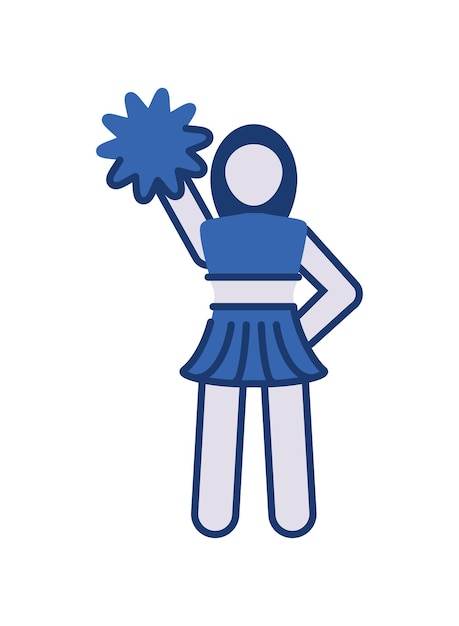 icono de personaje de animadora estilo aislado