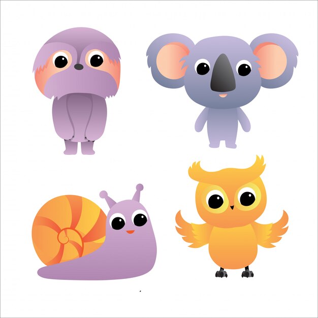 Vector icono de personaje de animales