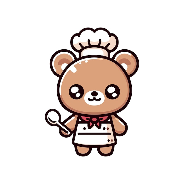 icono de personaje bonito oso chef