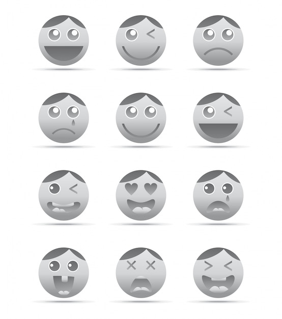 Vector icono de personaje de cara de emoción