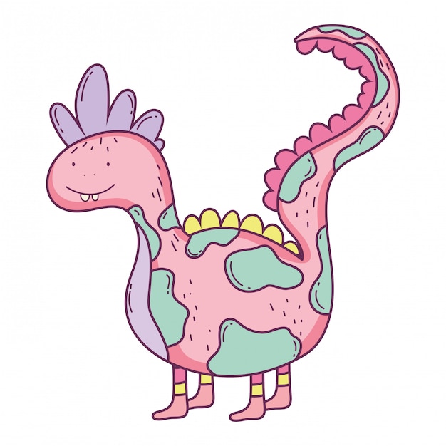 Icono de personaje de dinosaurio lindo