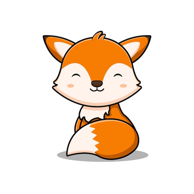 El icono de personaje de mascota de zorro lindo Ilustración estilo de dibujos animados plano adecuado para el banner de la página de aterrizaje de la web