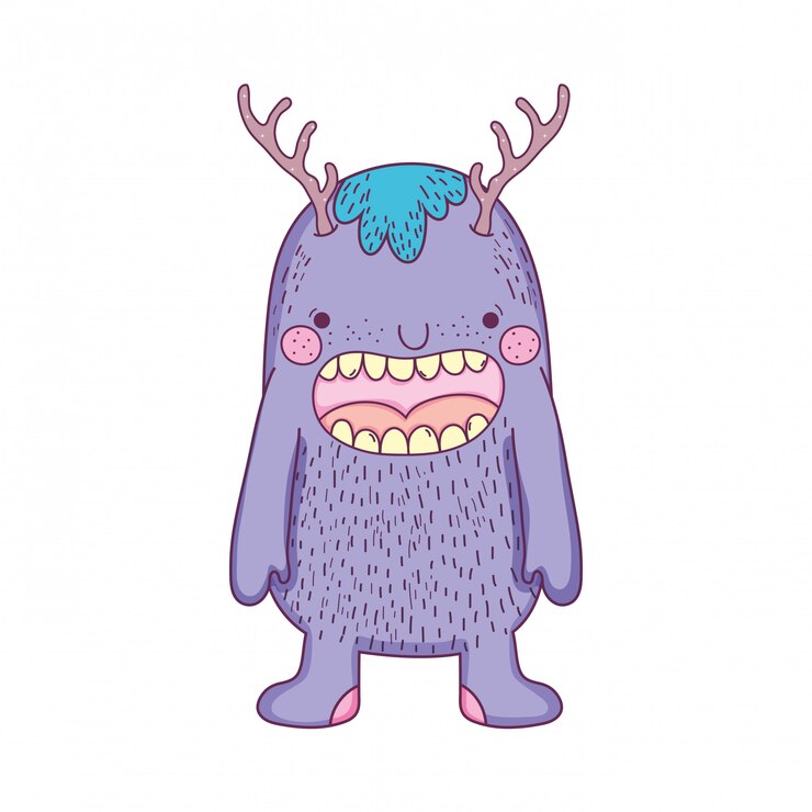 Vector icono de personaje de monstruo de cuento de hadas