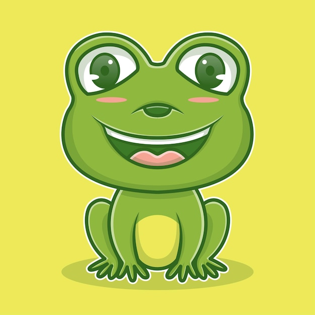 Vector icono de personaje de rana linda ilustración