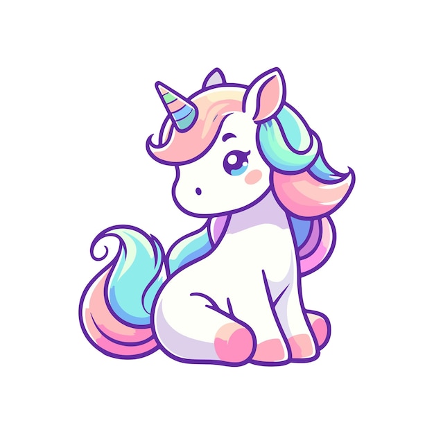 icono de personaje simpático unicornio