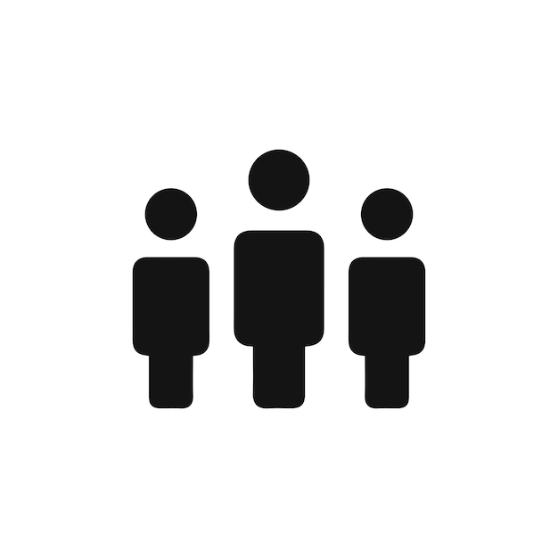 Icono de personas aisladas en fondo blanco