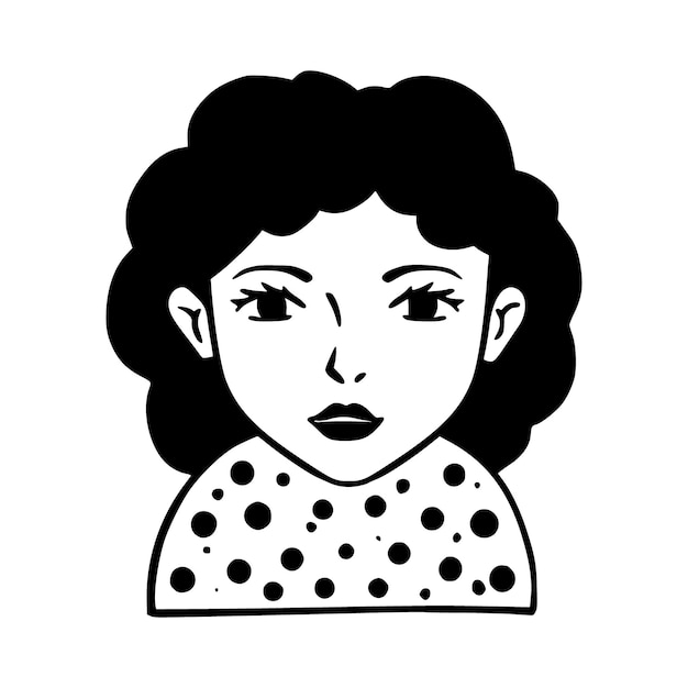 Icono de personas avatar Niña Avatar Doodle Ilustración vectorial de personajes para redes sociales y redes