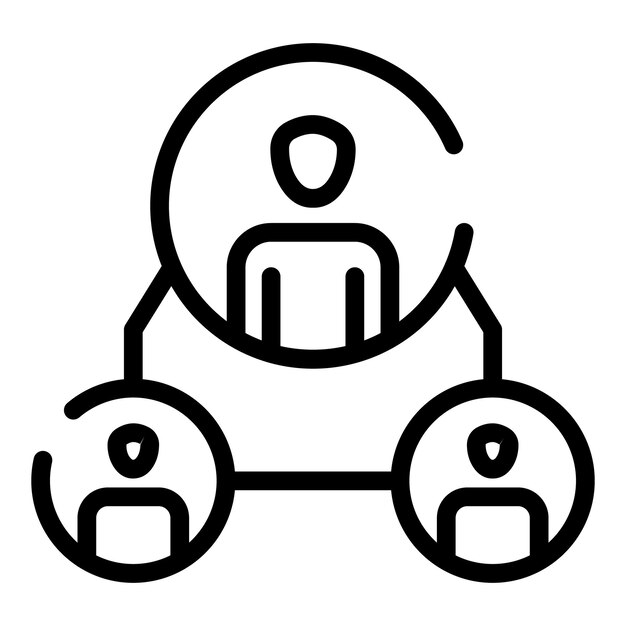 Icono de personas en círculos Contorno de personas en círculos icono vectoriales para diseño web aislado sobre fondo blanco