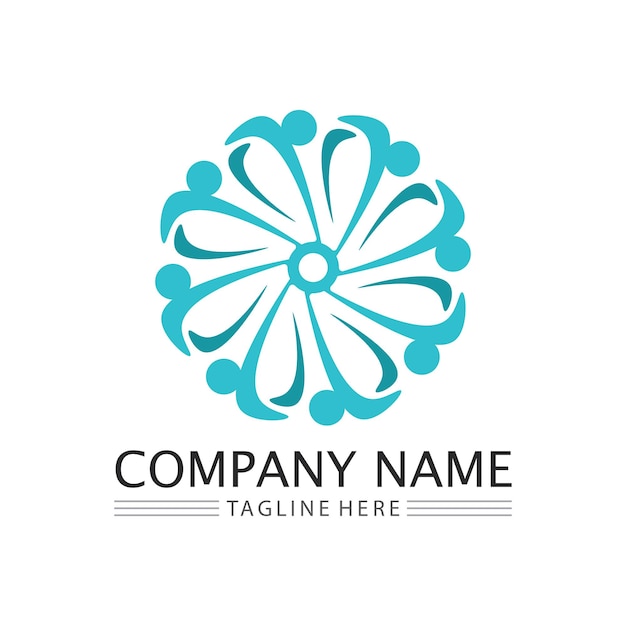 Icono de personas grupo de trabajo Vector logo ilustración diseño