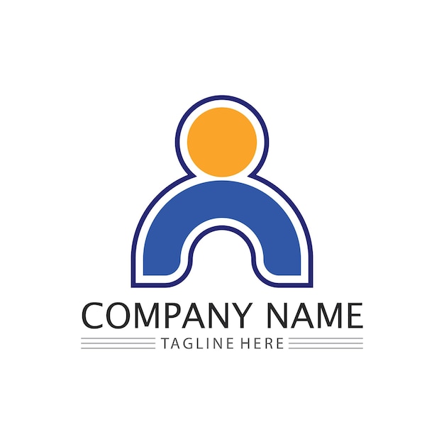 Icono de personas grupo de trabajo Vector logo ilustración diseño