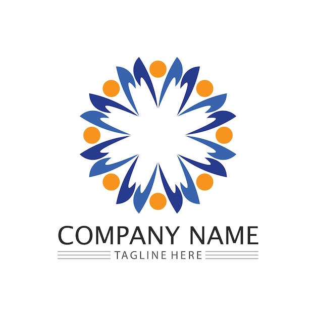 Icono de personas grupo de trabajo Vector logo ilustración diseño