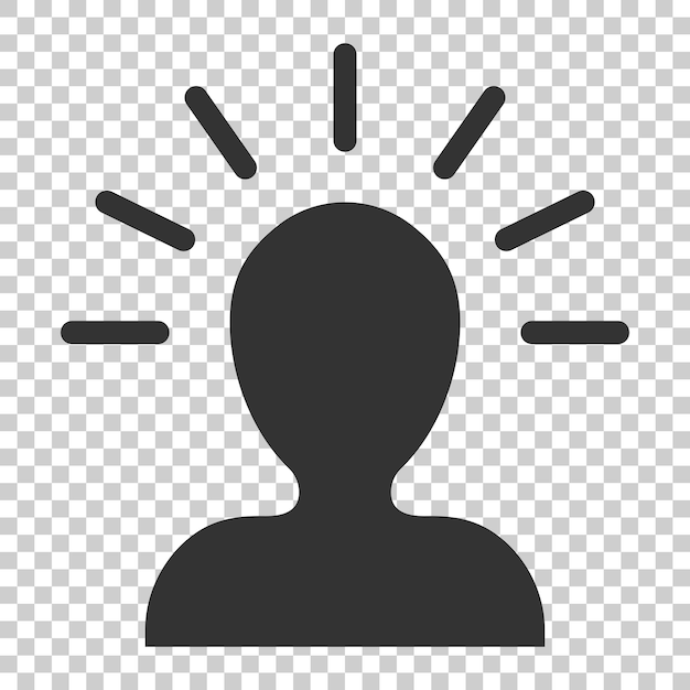 Icono de personas mentales en estilo plano Ilustración del vector de frustración humana en un fondo aislado Concepto de negocio de pensamiento mental