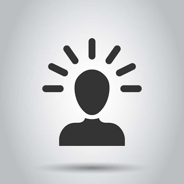 Icono de personas mentales en estilo plano Ilustración vectorial de frustración humana en fondo blanco Concepto de negocio de pensamiento mental