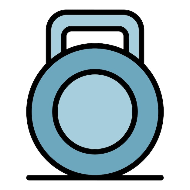Icono de pesa rusa Contorno icono de vector de pesa rusa color plano aislado