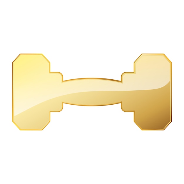 Icono de pesas de oro elemento de diseño de logotipo dorado icono de pesas de ejercicio
