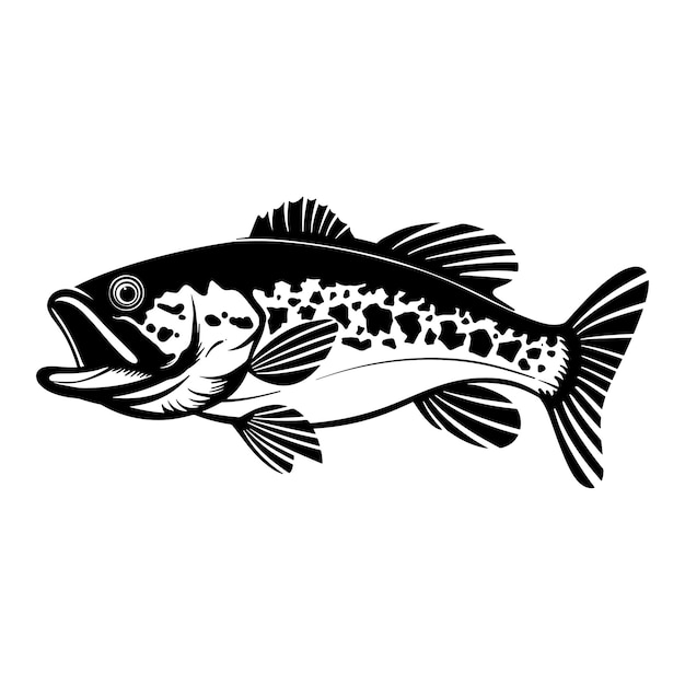 Icono de pescado bajo aislado sobre fondo blanco