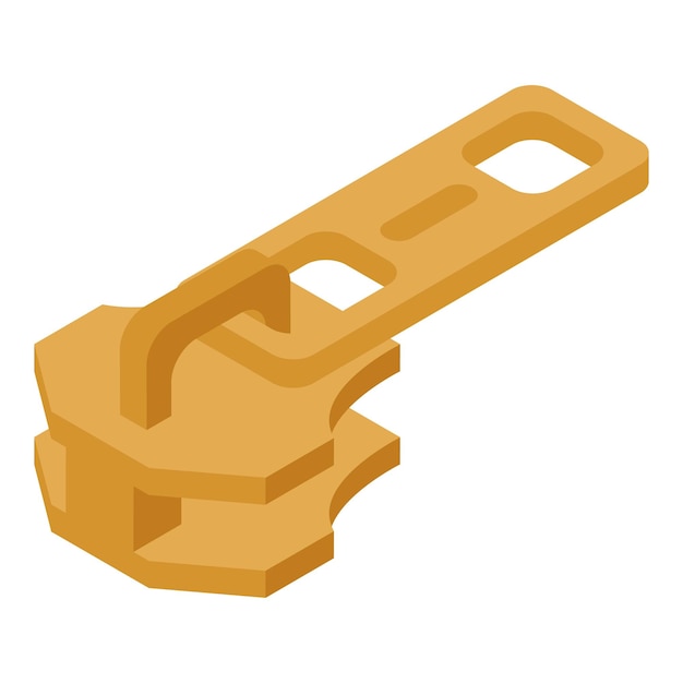 Icono de pestaña de cremallera de cuero Isométrico de icono de vector de pestaña de cremallera de cuero para diseño web aislado sobre fondo blanco