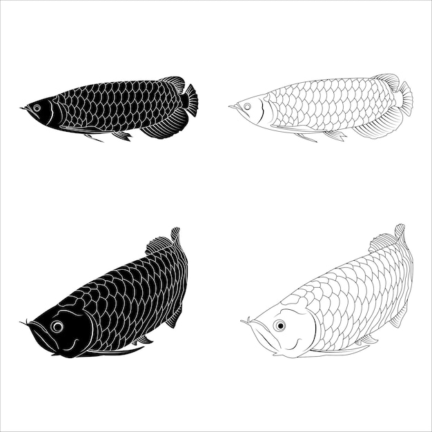 Vector el icono del pez arowana