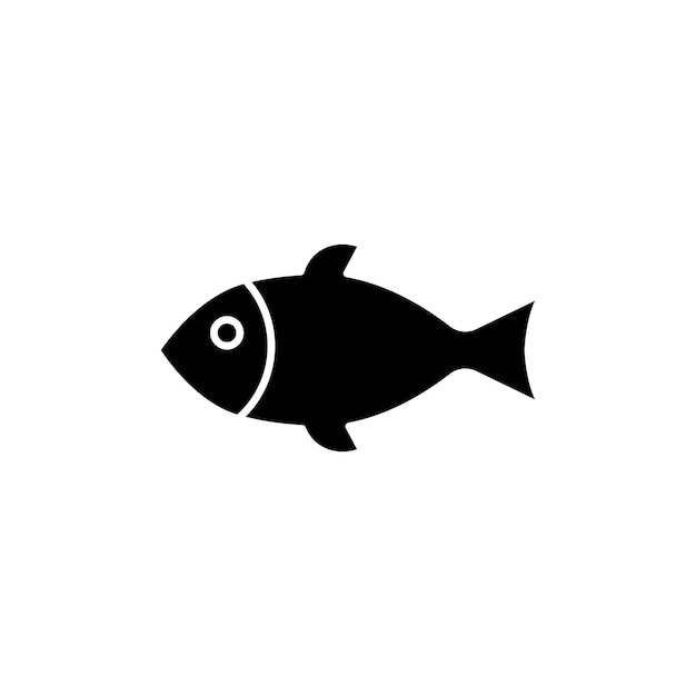 El icono del pez establece el símbolo vectorial del atún o el salmón, el símbolo de los mariscos, el signo de los peces de mascota pequeños, el icono del animal en estilo negro, rellenado y delineado.