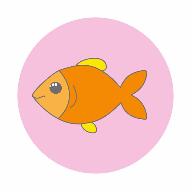 Icono de pez en estilo plano sobre un fondo blanco Ilustración vectorial