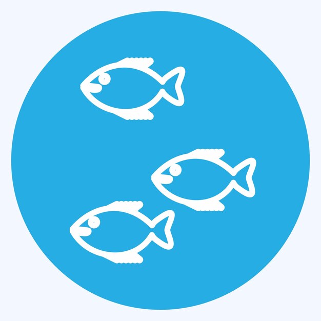 Icono Pez pequeño adecuado para el símbolo del mar estilo de ojos azules diseño simple editable