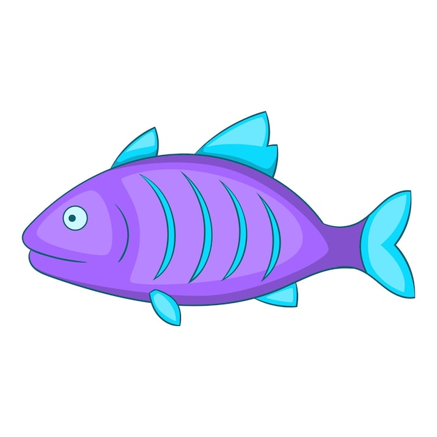 Icono de pez púrpura ilustración de dibujos animados de icono vectorial de pescado púrpura para la web