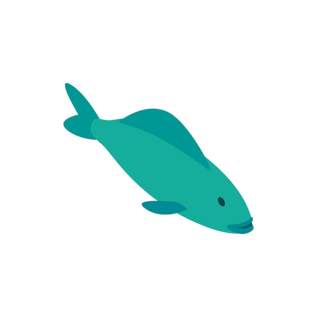 Icono de pez trucha en estilo isométrico 3d aislado sobre fondo blanco Símbolo de mar y océano