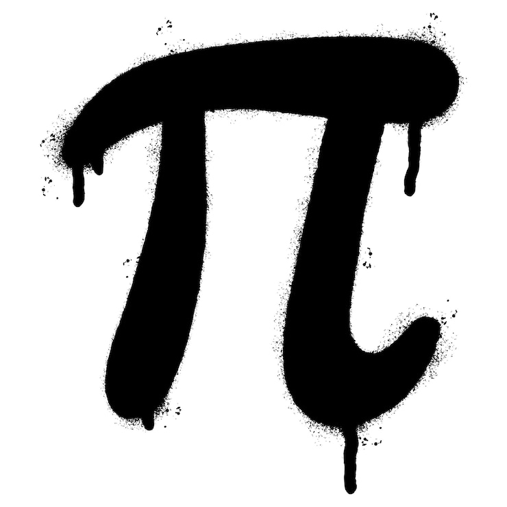 Vector icono de pi pintado con spray aislado con una ilustración vectorial de fondo blanco