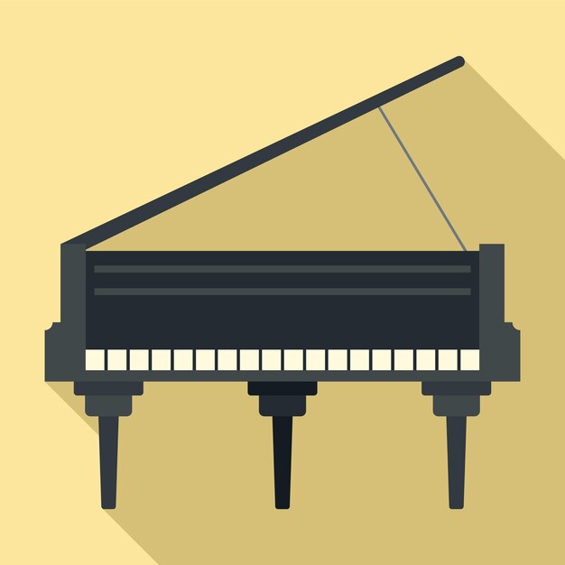 Icono de piano de cola clásico Ilustración plana del icono de vector de piano de cola clásico para diseño web
