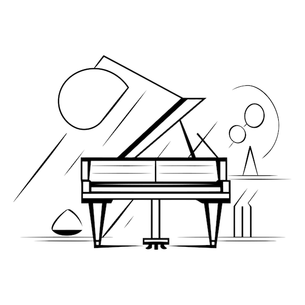 Vector Ícono de piano ilustración plana del ícono vectorial de piano para el diseño web