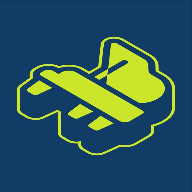 Icono de piano vectorial retroisométrico verde con fondo editable
