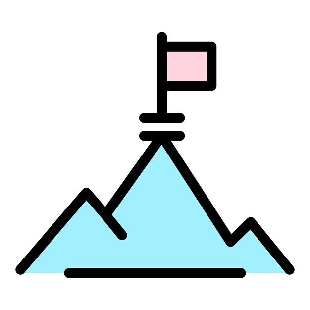 Icono de pico de objetivo Icono de vector de pico de objetivo de contorno para diseño web aislado en color plano de fondo blanco