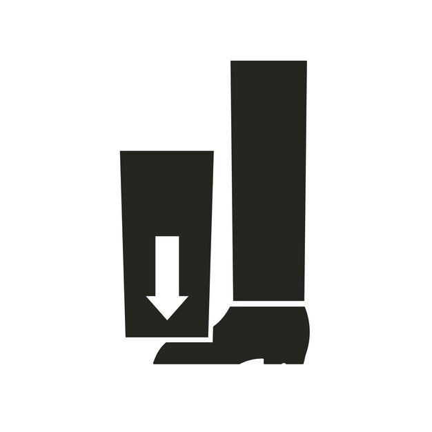 Icono de pictograma negro aislado de los pies Riesgo de lesión del pie pellizcado Utilizar zapatos de seguridad