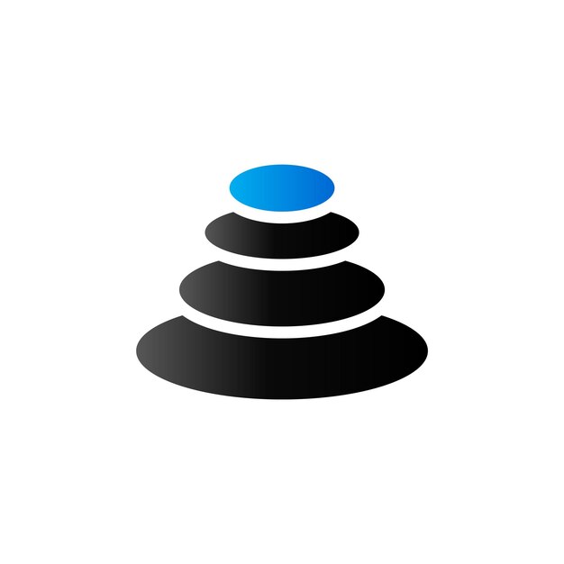 Icono de piedra apilado en color de tono dúo Spa meditación bienestar