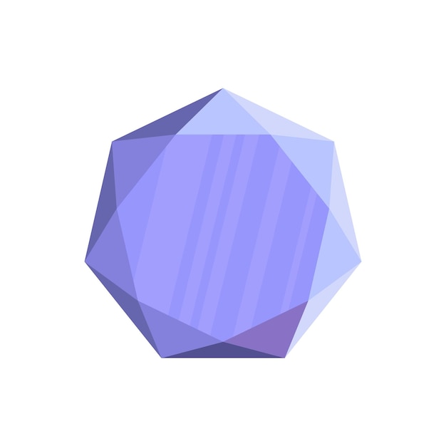 Icono de piedra preciosa pentagonal Ilustración plana del icono de vector de piedra preciosa pentagonal para web