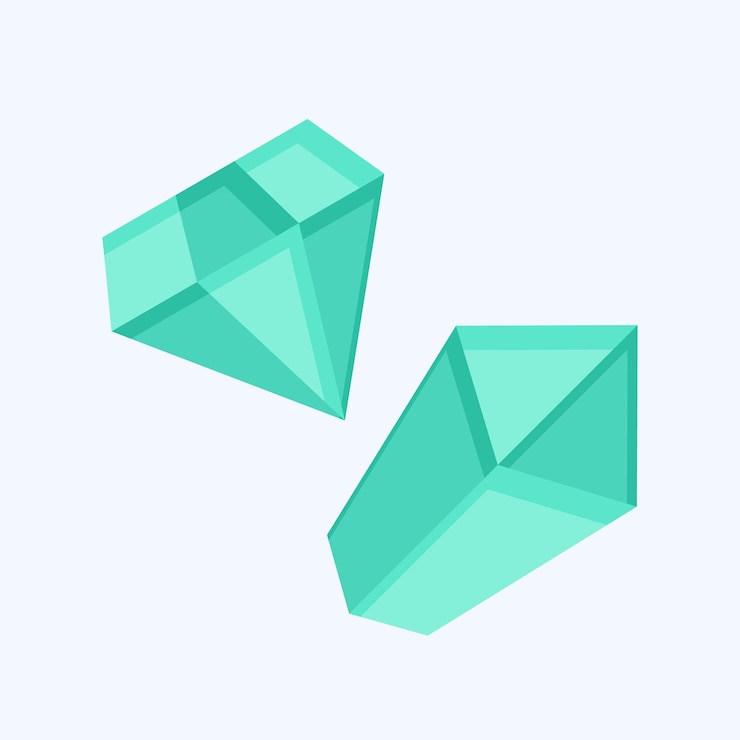 Vector icono piedra preciosa relacionada con el símbolo de minería estilo plano diseño simple editable