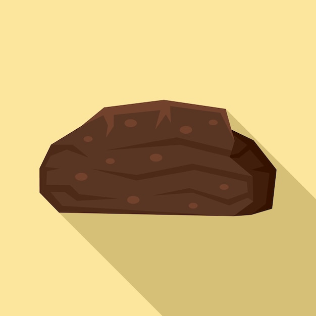Icono de piedra de turba Ilustración plana del icono de vector de piedra de turba para diseño web