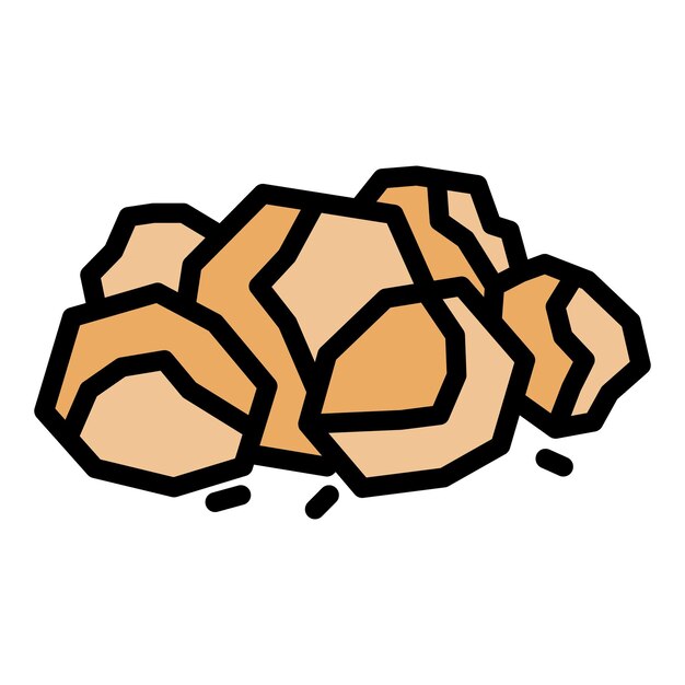 Icono de piedras de carbón Contorno piedras de carbón vector icono color plano aislado