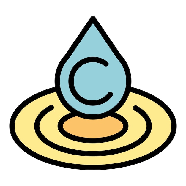 El icono de la piel del colágeno es el vector del contorno del acné del cabello El color de la belleza celular es plano