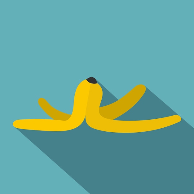 Vector Ícono de piel de plátano ilustración plana del ícono vectorial de piel de banana para la web