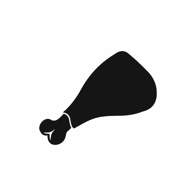 Icono de pierna de pollo asado en estilo sencillo sobre un fondo blanco