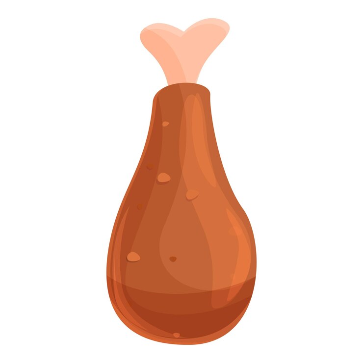 Icono de pierna de pollo Caricatura de icono de vector de pierna de pollo para diseño web aislado sobre fondo blanco
