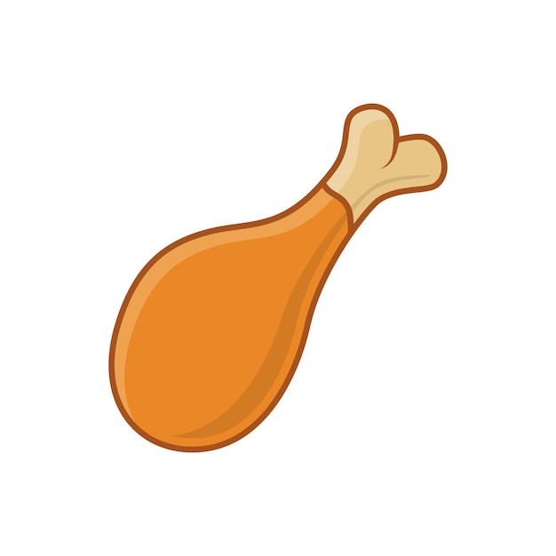 Icono de pierna de pollo en estilo plano Ilustración vectorial del menú de comida rápida en un fondo aislado Concepto comercial de letrero de tambor
