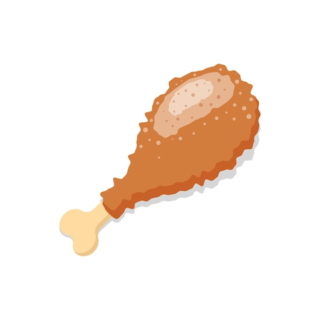 Icono de pierna de pollo en estilo plano Ilustración vectorial del menú de comida rápida en un fondo aislado Concepto comercial de letrero de tambor