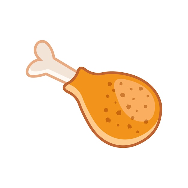Icono de pierna de pollo en estilo plano Ilustración vectorial del menú de comida rápida en un fondo aislado Concepto comercial de letrero de tambor